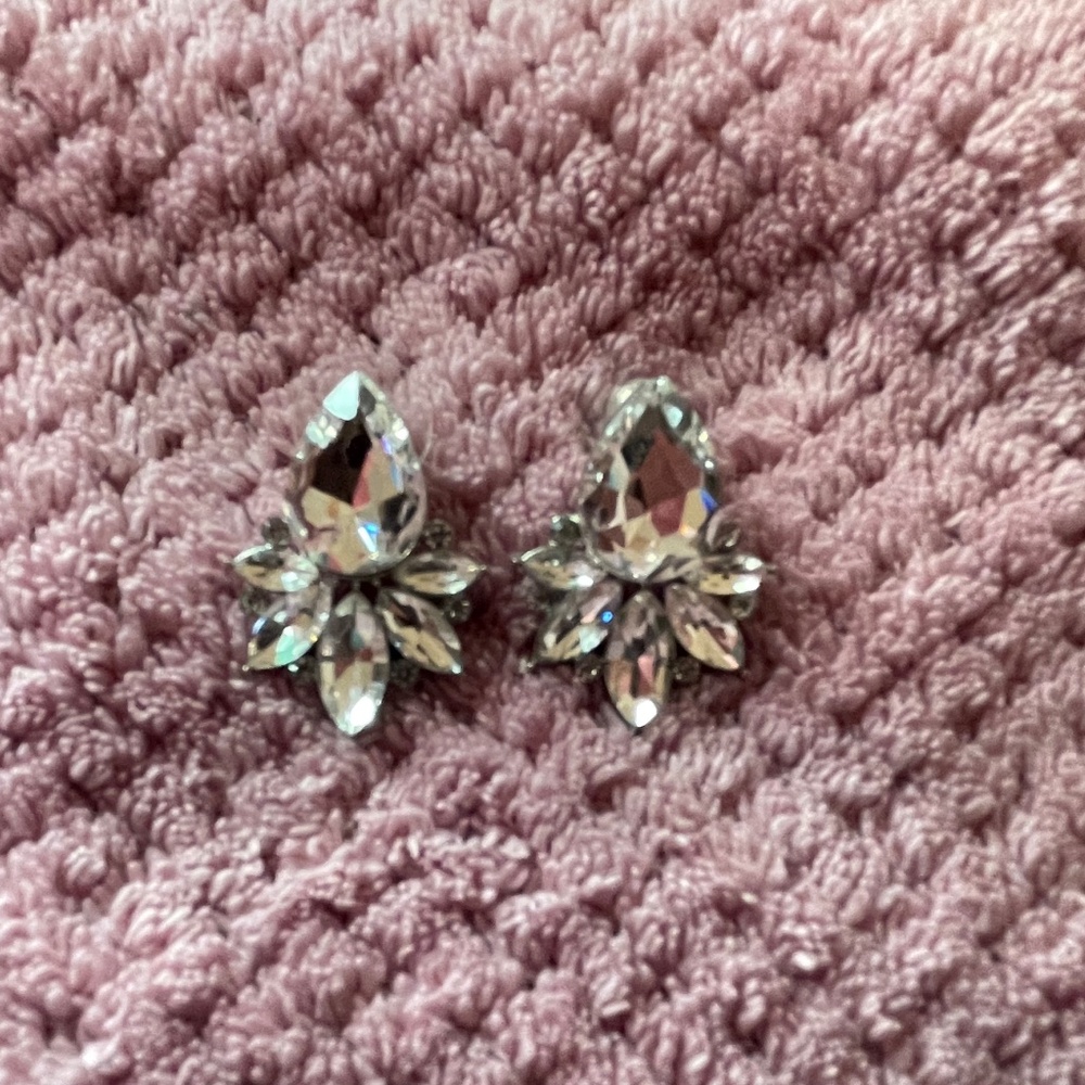 Cz Statement Earring Set In Silver - image 2